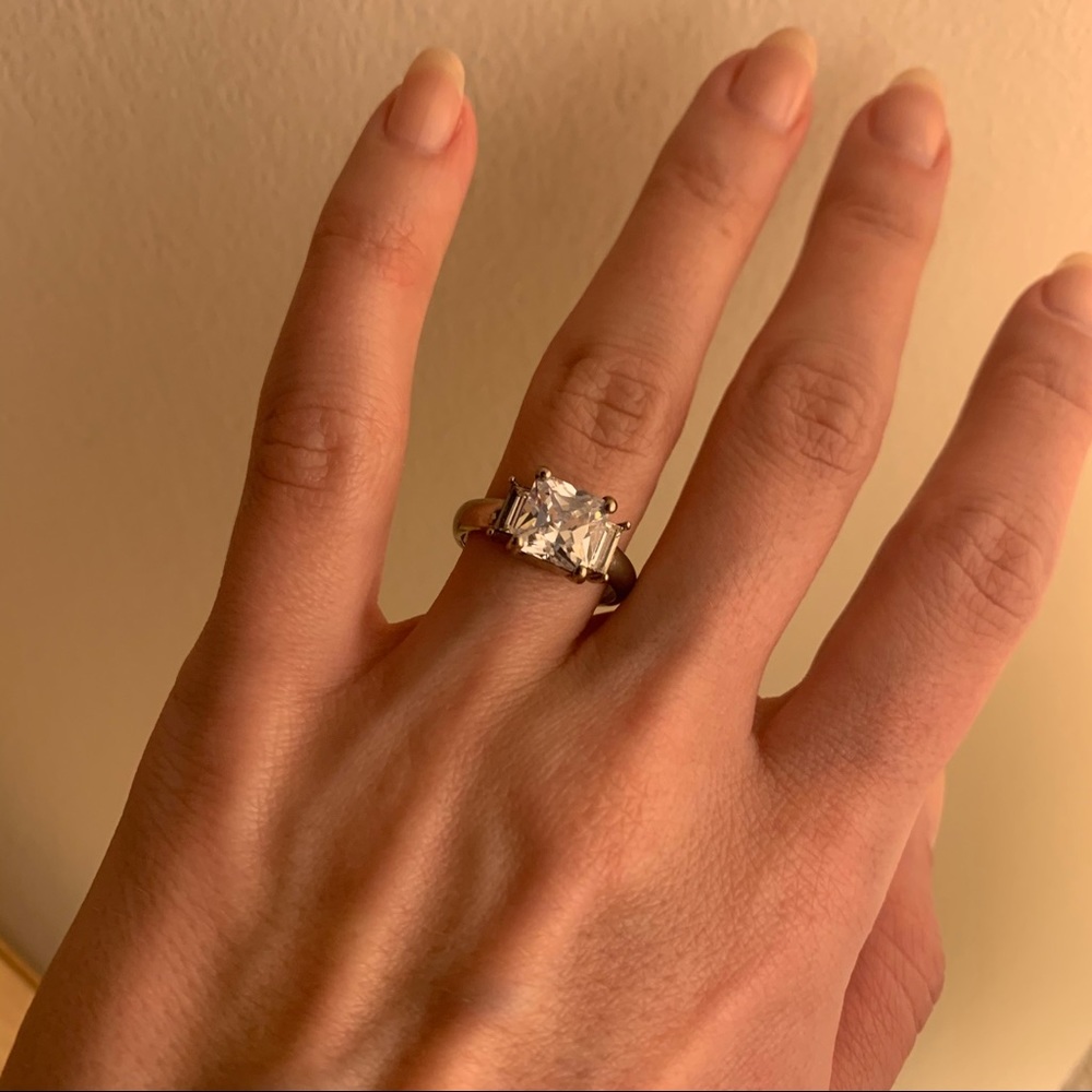 CZ Fake Wedding Band Size 7.5